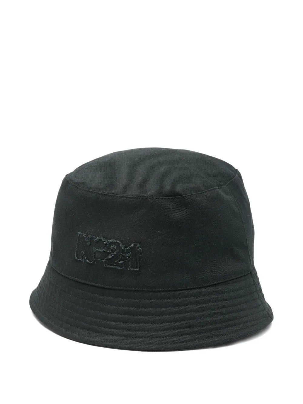 Nº21 Cappello bucket con logo - Nero