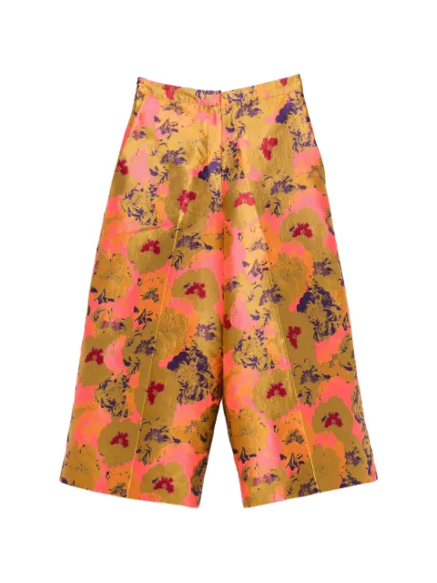 PSOPHIA floral-jacquard wide-leg trousers