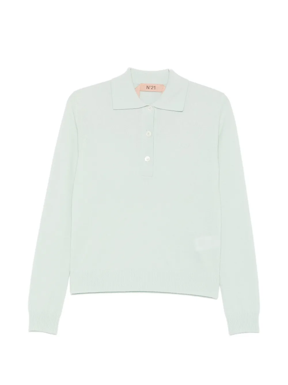 Nº21 logo-embroidered polo top - Verde