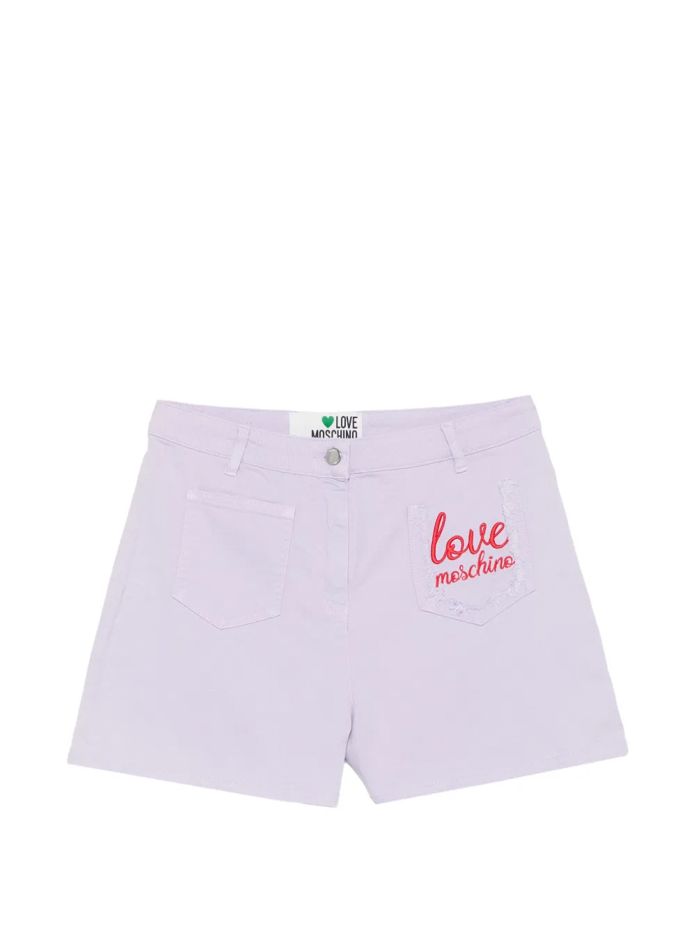 Love Moschino logo-embroidered shorts - Purple