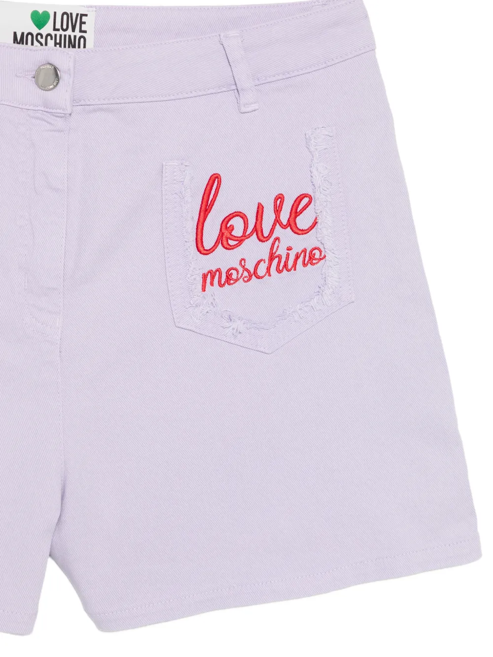 Love Moschino Shorts met geborduurd logo Paars