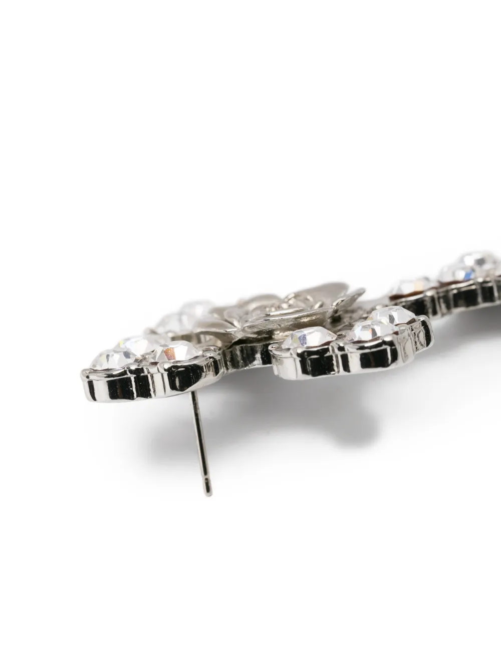 Blumarine rose-detail embellished earrings - Zilver