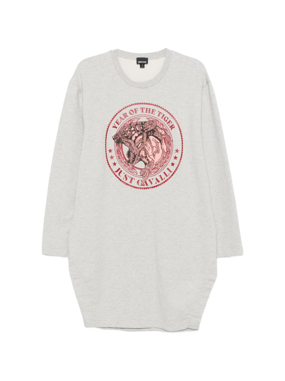 Just Cavalli Sweatshirt mit grafischem Print - Grau
