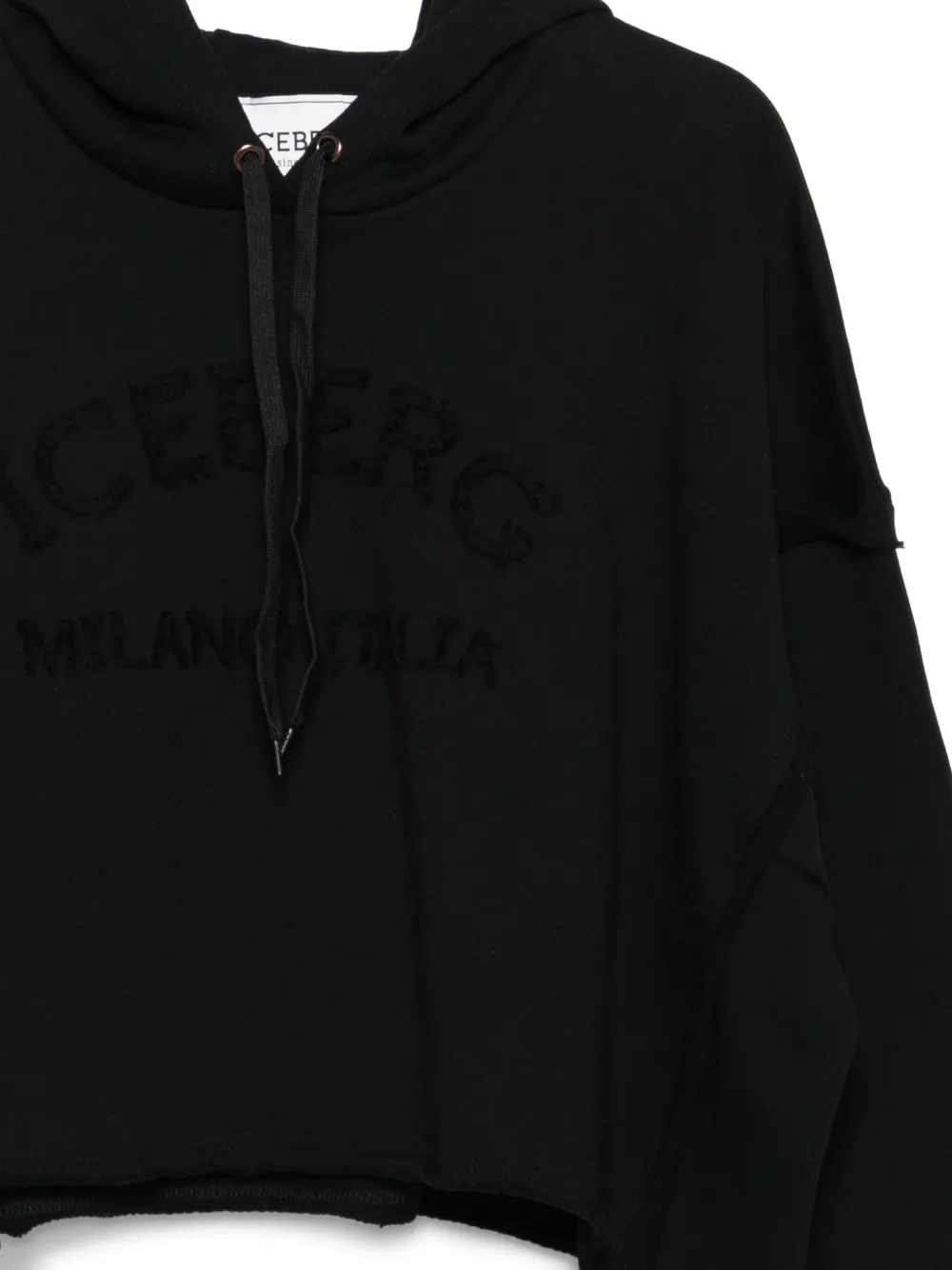  Iceberg Hoodie à Coupe Crop - Noir 