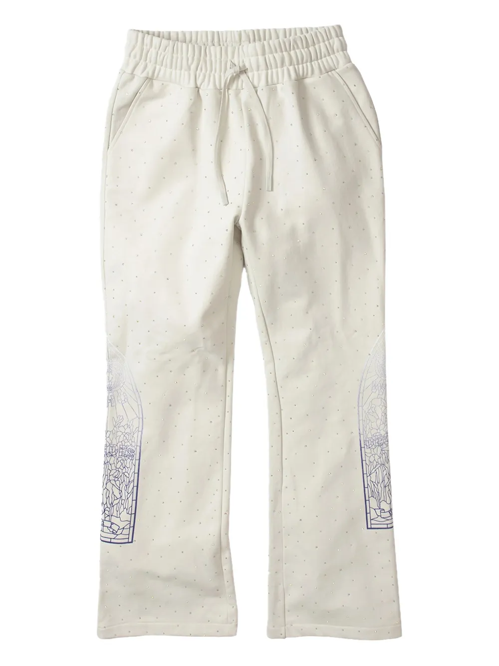 Who Decides War rhinestone track pants - ホワイト Who Decides War rhinestone track pants - ホワイト