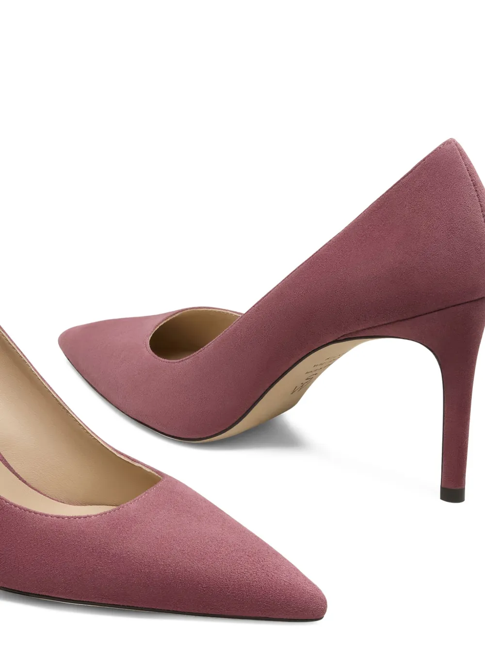Stuart Weitzman 85 mm Stuart Power pumps met puntige neus Roze
