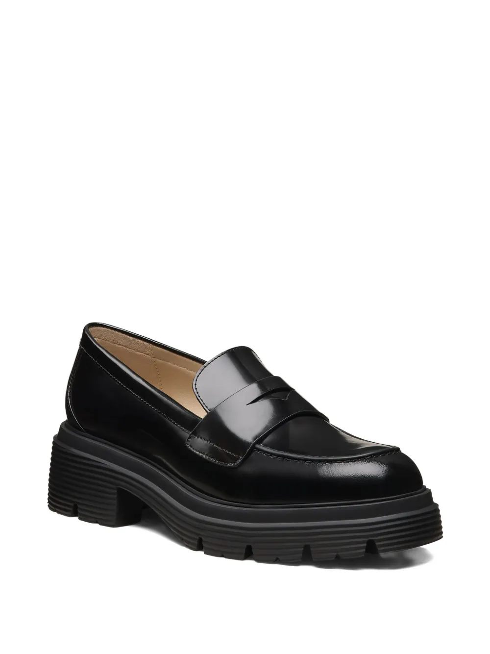 Stuart Weitzman Hudson Lite Penny-slot Loafer In Black