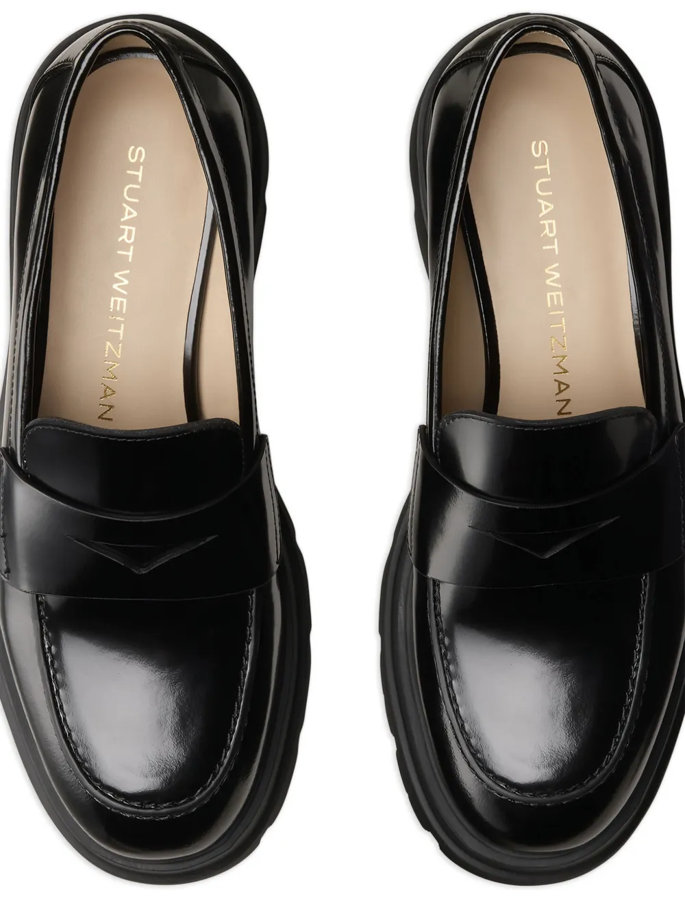 Stuart Weitzman Hudson Lite loafers met penny slot Zwart