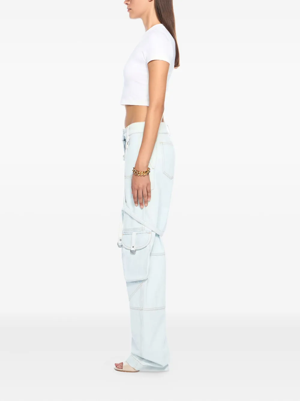 Off-white Multiple-pocket Cargo Jeans In Blue