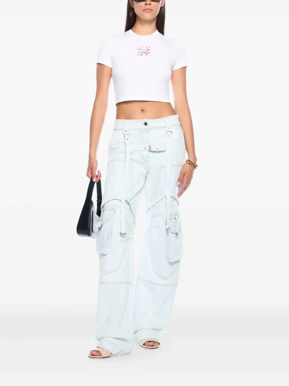 Off-white Multiple-pocket Cargo Jeans In Blue