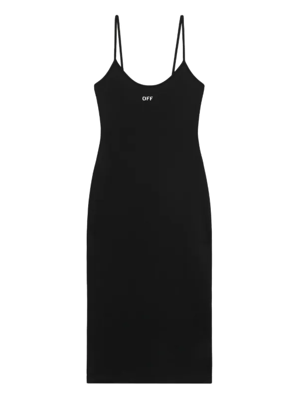 Off-White Strappy Sleek Midi Dress | Black | FARFETCH