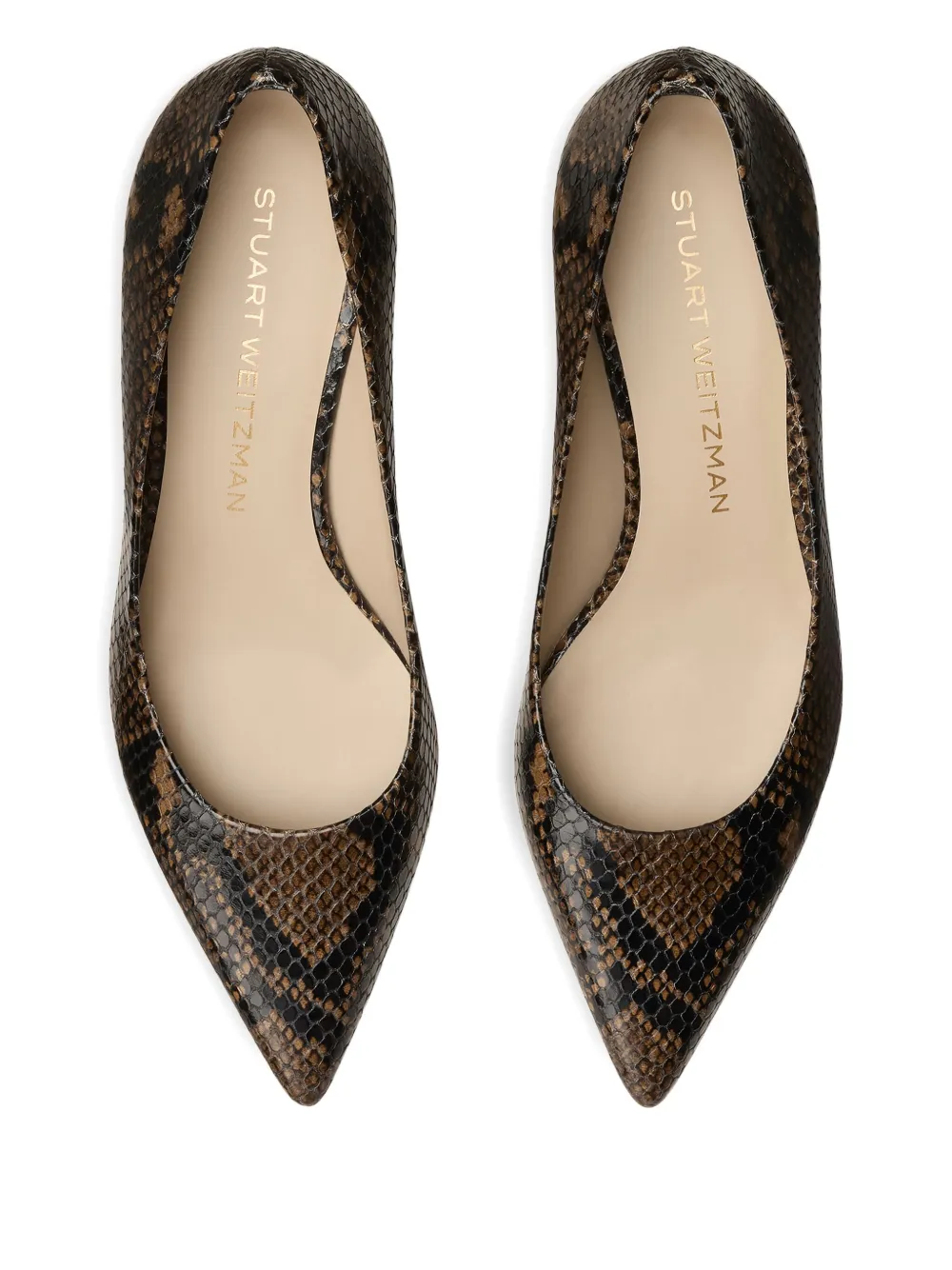 Stuart Weitzman Power 50 Python-effect Leather Pumps In Multi