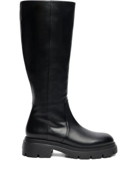 Stuart Weitzman 40mm Hudson lug sole lite zip boots