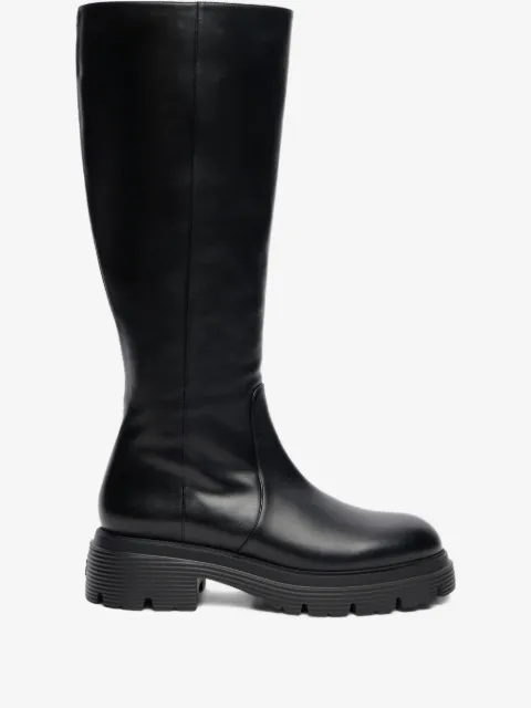 Stuart Weitzman 40mm Hudson lug sole lite zip boots