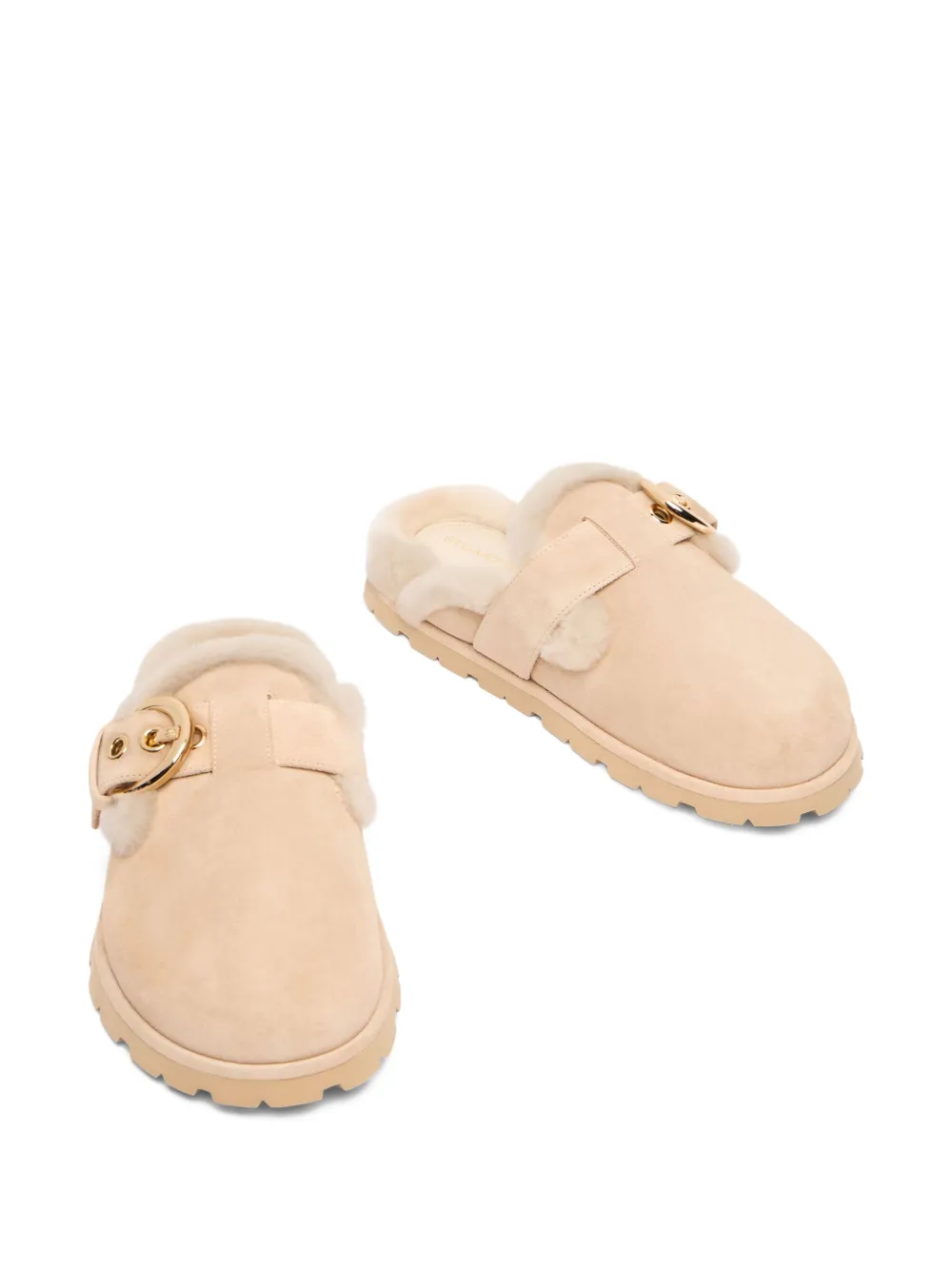 Stuart Weitzman Chrystie lammy muiltjes Beige