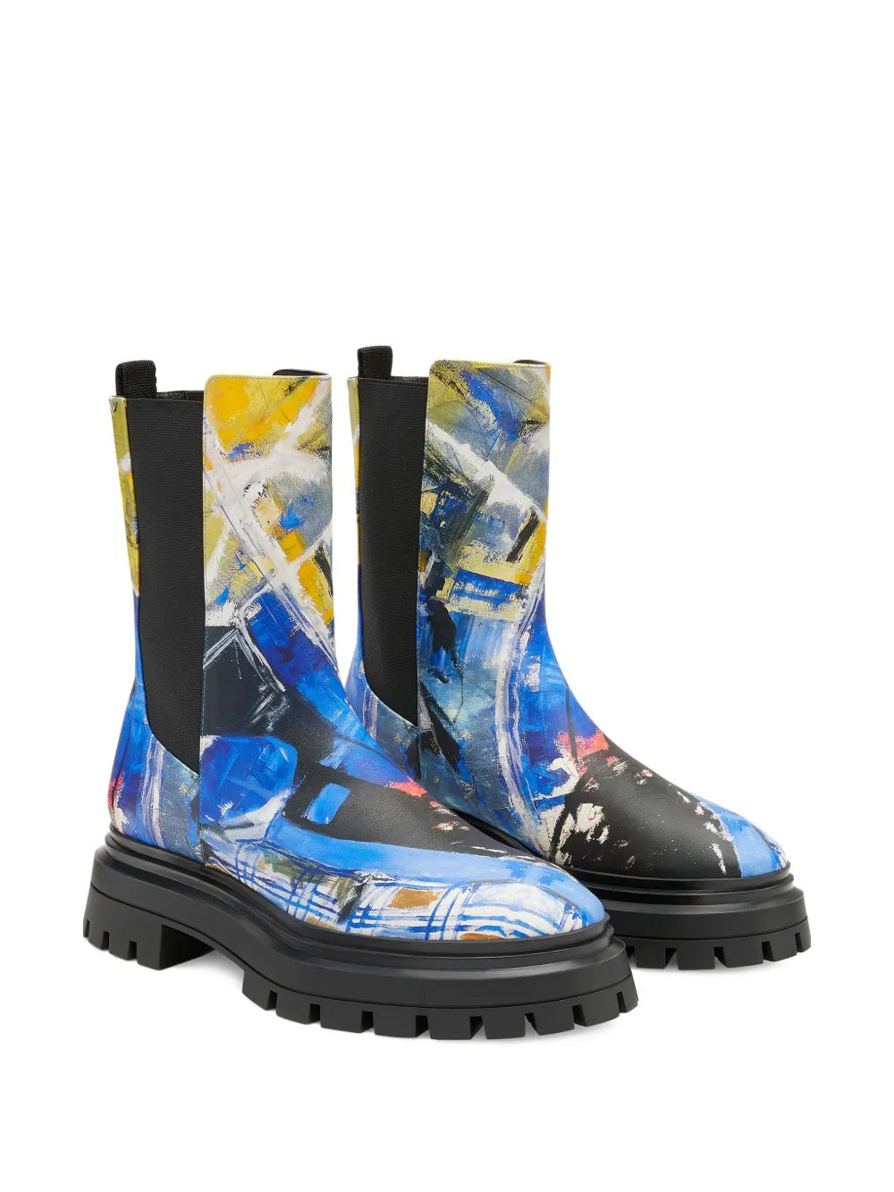 Stuart Weitzman x KidSuper 50 mm Bedford Chelsea laarzen met chunky zool Blauw