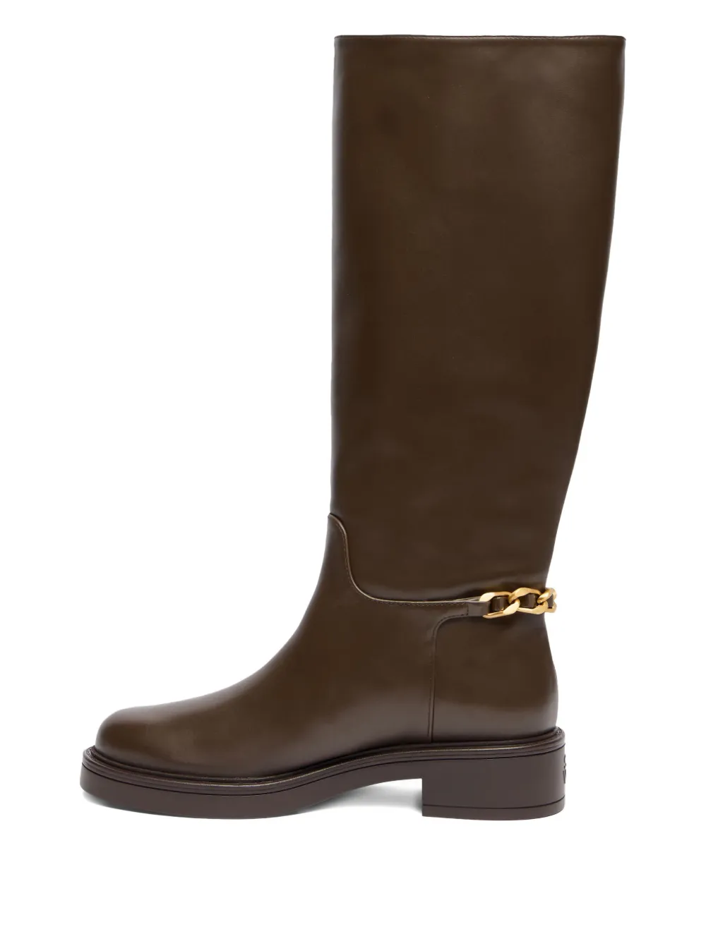 Stuart Weitzman 20mm Soluxe Celia Chain Boots In Brown