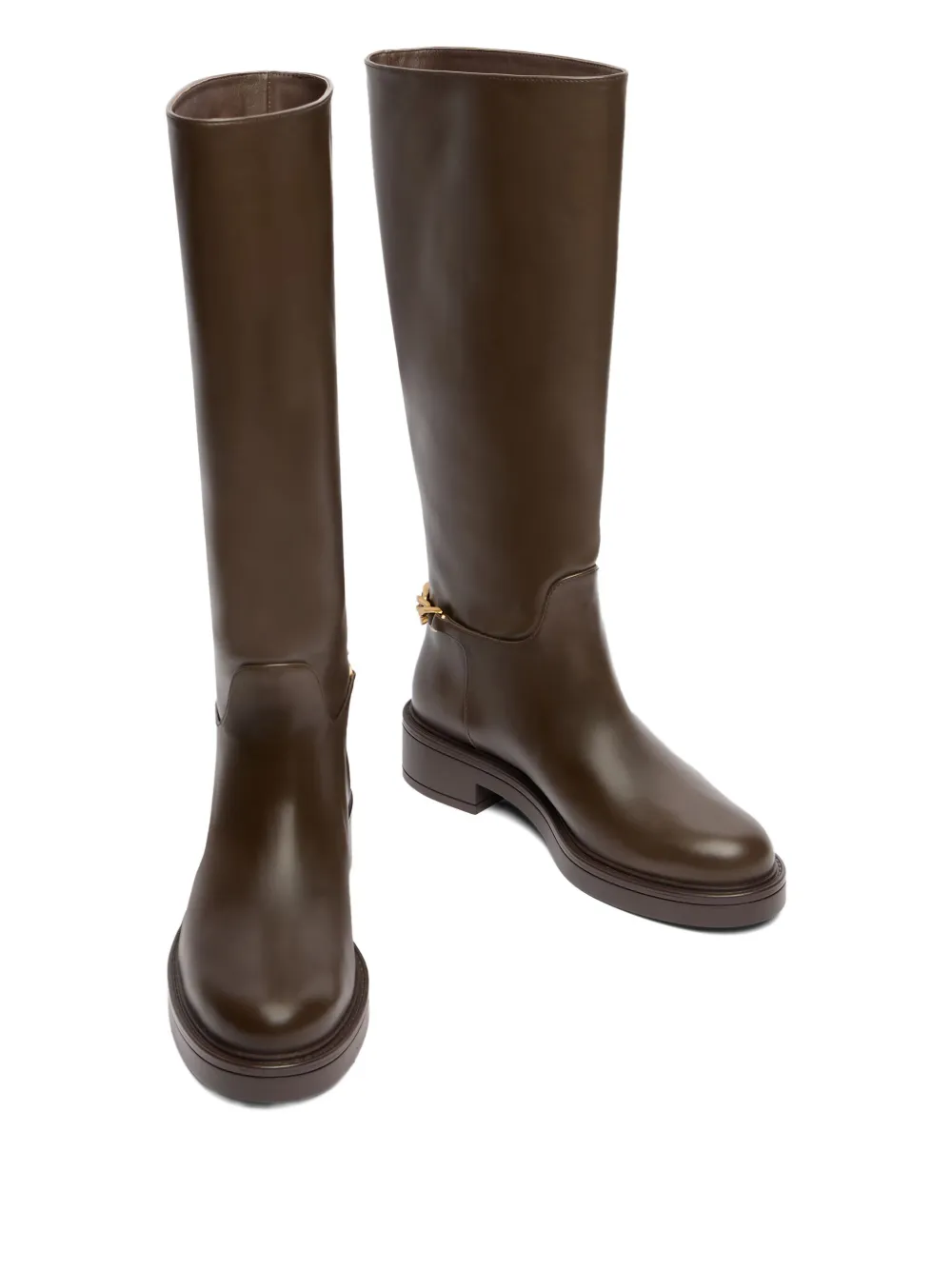 Stuart Weitzman 20 mm Soluxe Celia laarzen met ketting Bruin