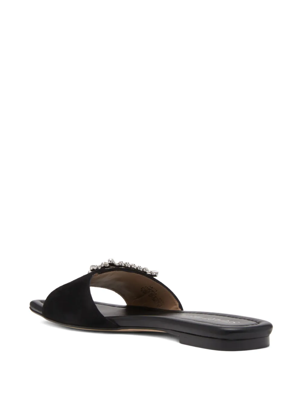Stuart Weitzman Shine Buckle sandalen verfraaid met kristallen Zwart
