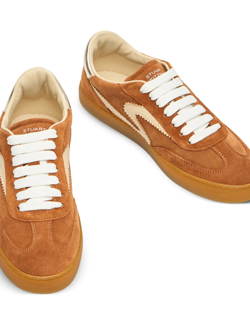 Stuart Weitzman S-shaped Motif Sneakers In Brown