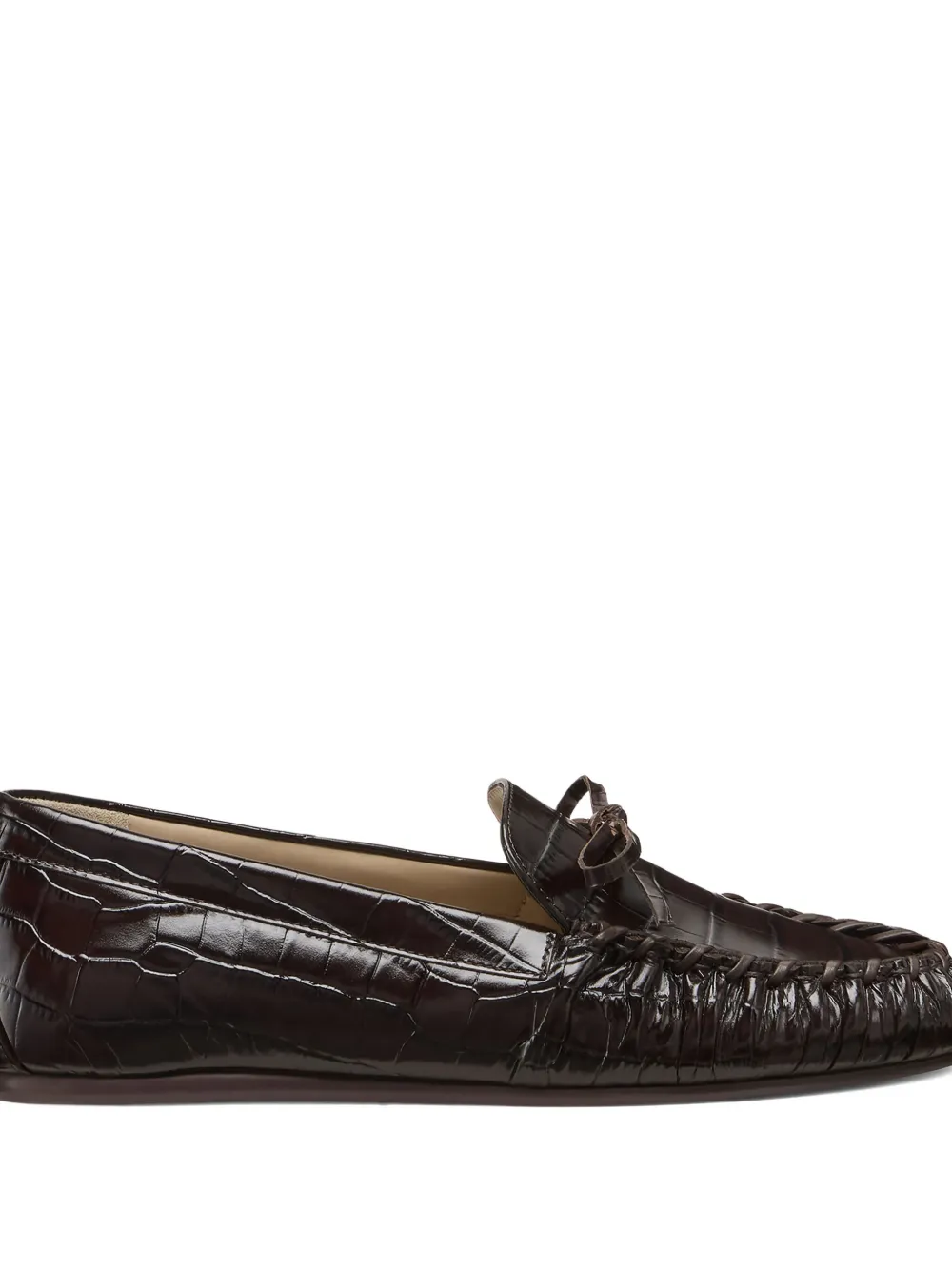 Stuart Weitzman britt bow gathered loafer - Marrone