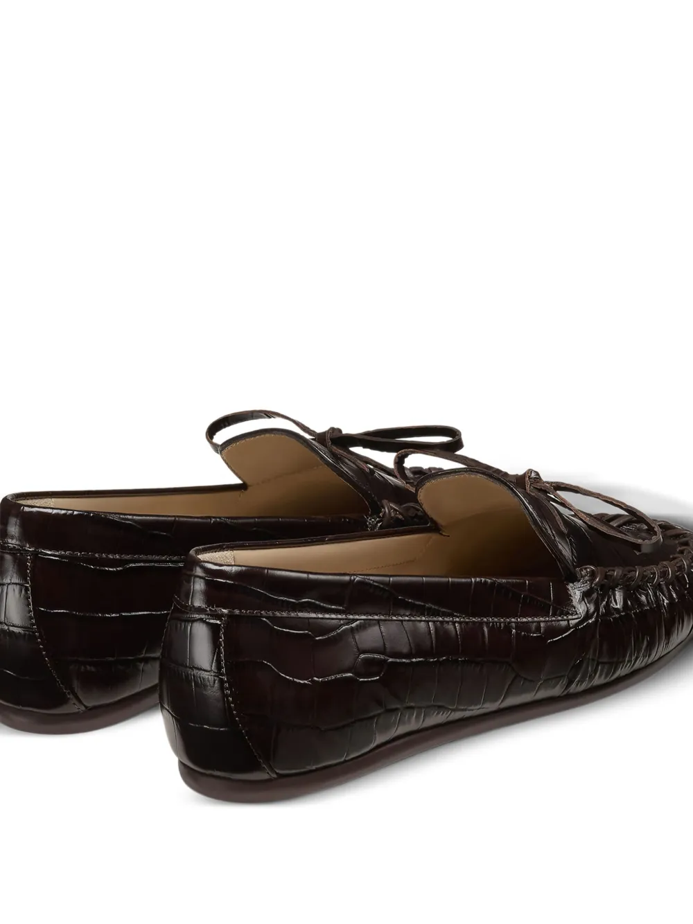 Stuart Weitzman Britt gesmockte loafers Bruin
