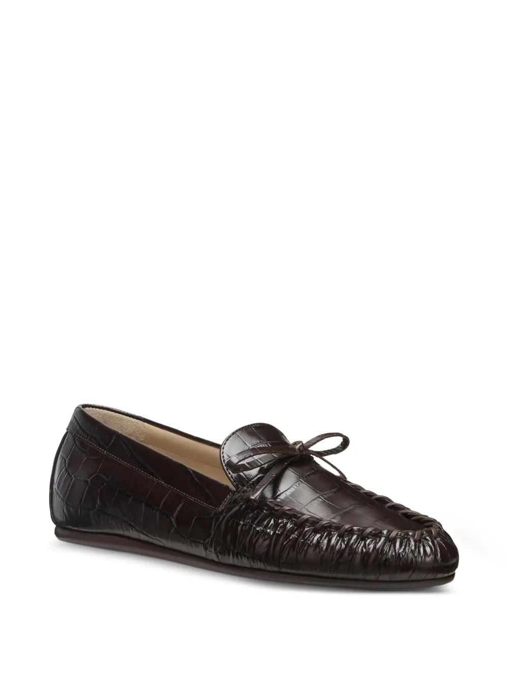 Stuart Weitzman britt bow gathered loafer - Bruin