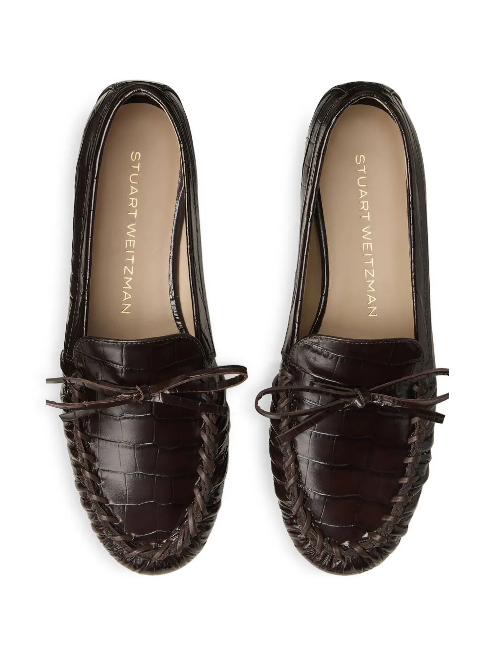 Stuart Weitzman Britt gesmockte loafers Bruin