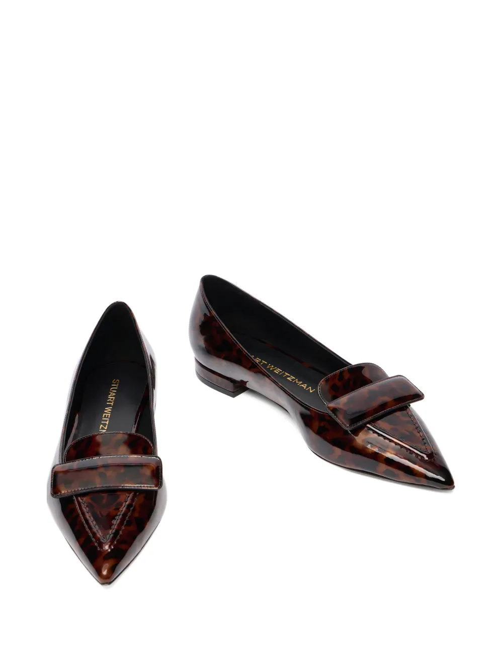 Stuart Weitzman Sovinnie Pointed Flat Pump In Brown