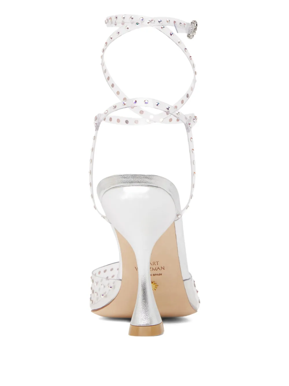 Stuart Weitzman 100 mm Glam Xcurve verfraaide pumps Wit