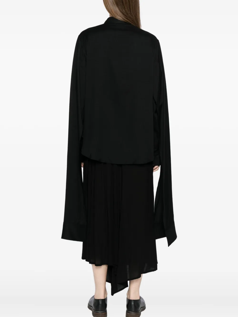 Yohji Yamamoto Gesmockt shirt Zwart