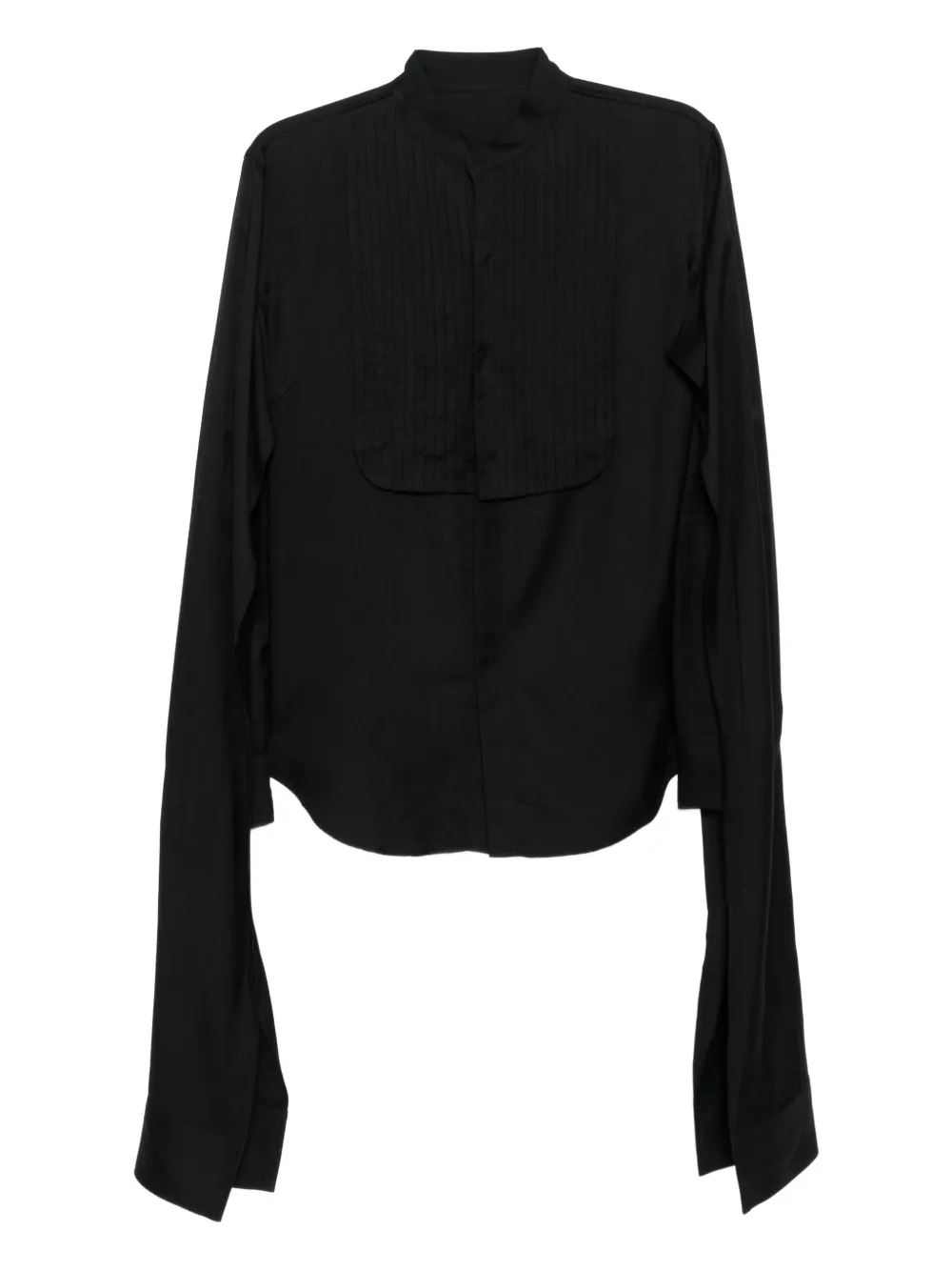 Yohji Yamamoto camisa con pliegues | negro | Image 1