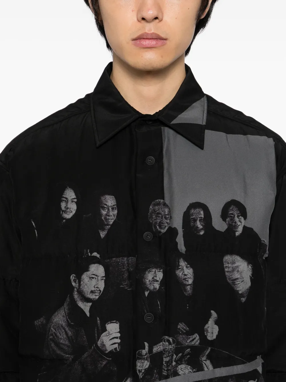 Yohji Yamamoto Graphic Padded Jacket In Black