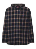 Diesel check-pattern hooded jacket - Blue