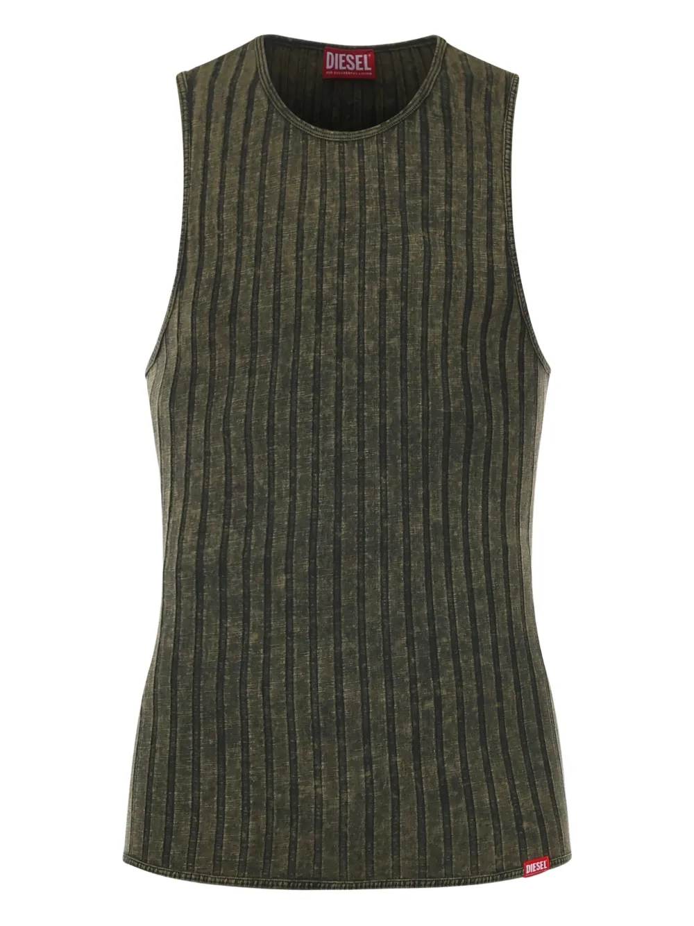 Diesel Ribbed Tank Top In Green