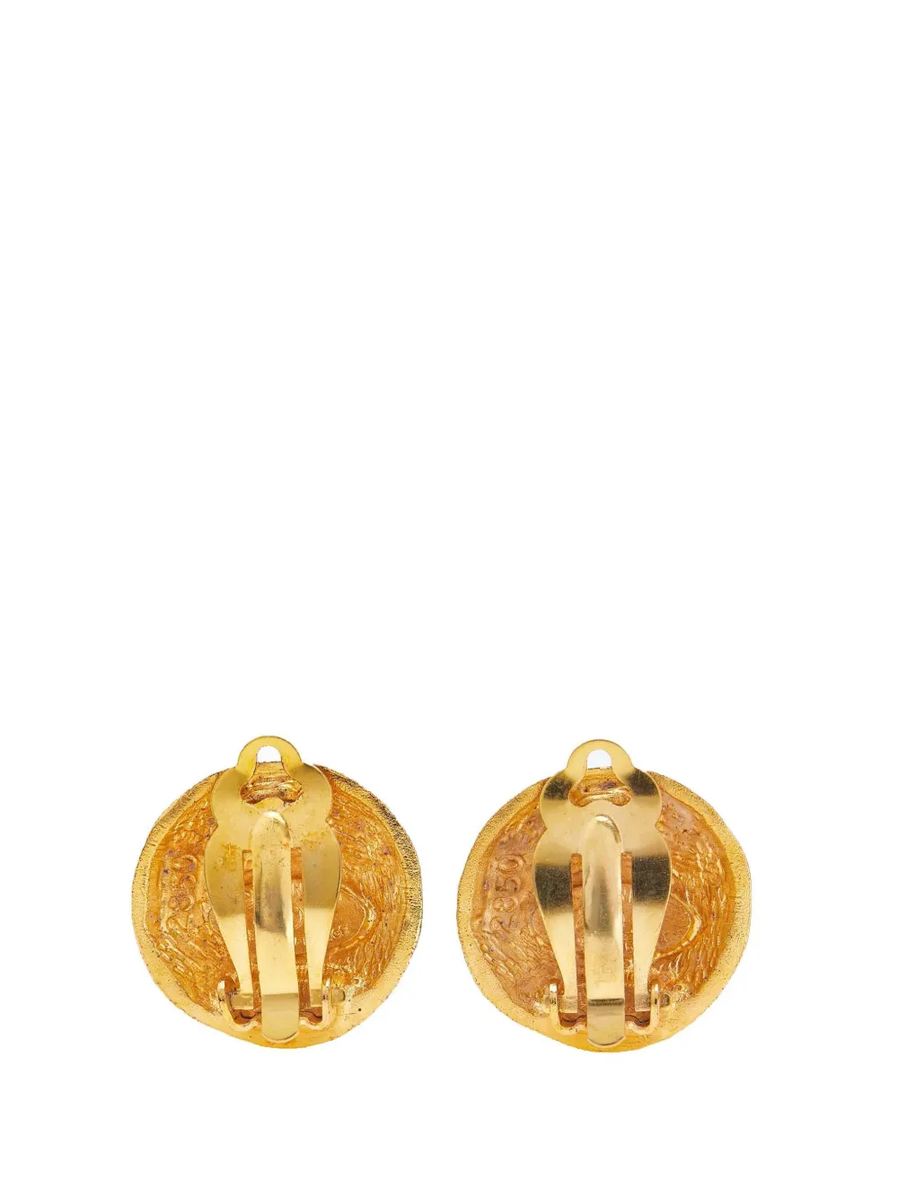 CHANEL Pre-Owned 1980-1990 Gold Plated CC Clip On Earrings costume earrings | Image 2