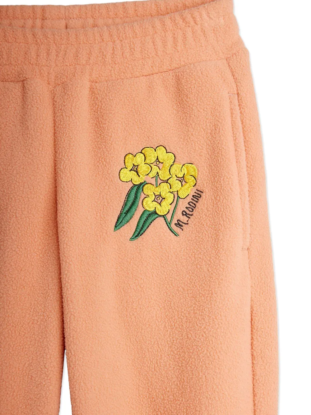 Mini Rodini Broek met geborduurde bloemen Roze