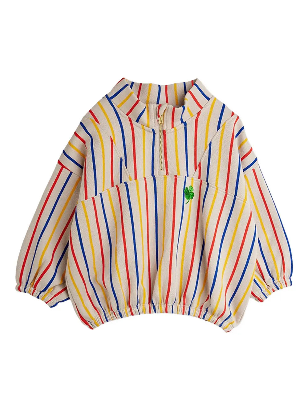 Mini Rodini striped embroidered top | Neutrals | Image 1