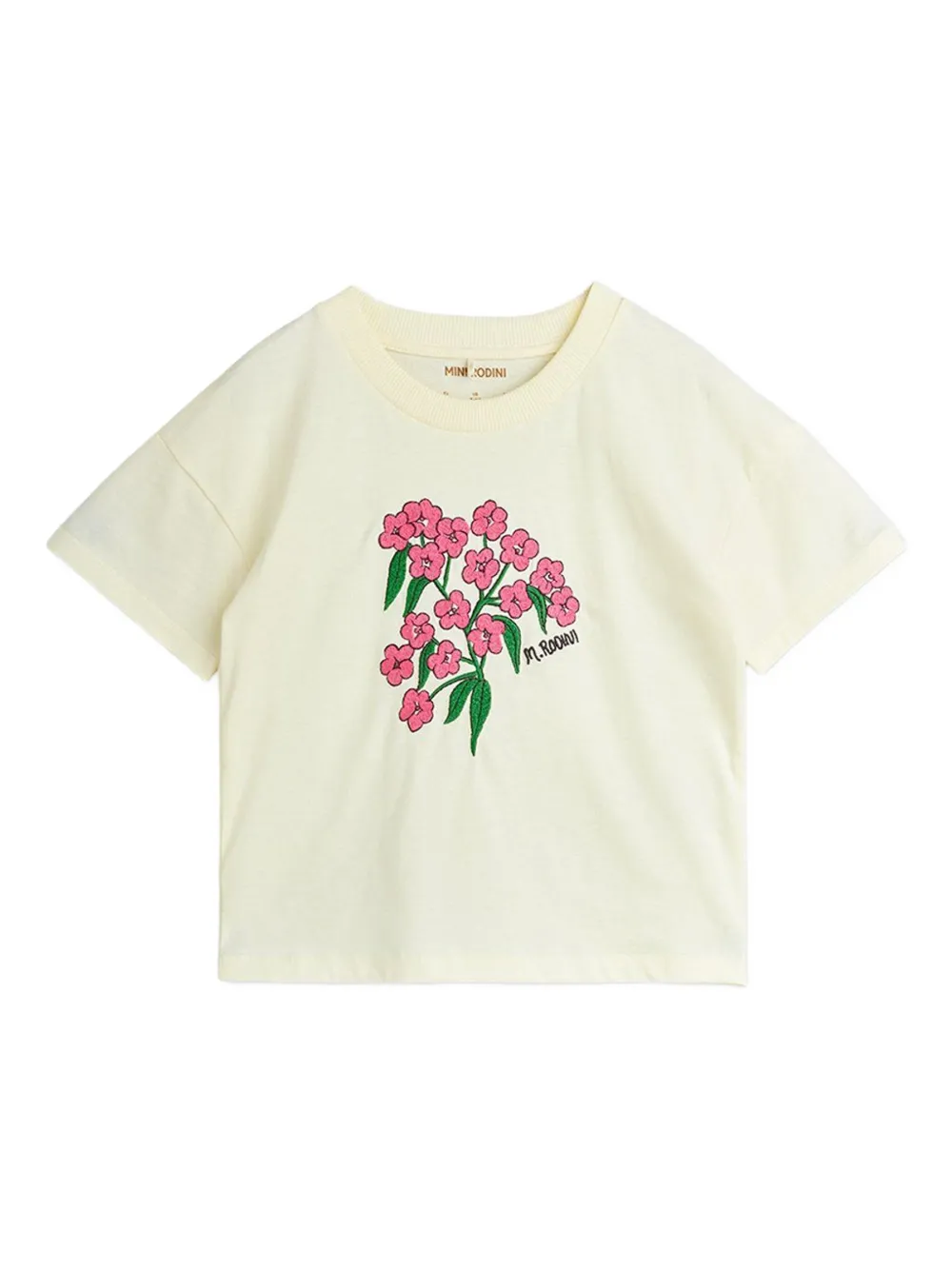 Mini Rodini floral embroidered top | Neutrals | Image 1