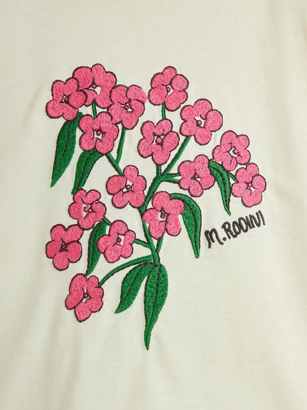 Mini Rodini Top met geborduurde bloemen Beige