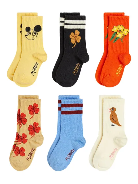 Mini Rodini floral print socks (pack of six)