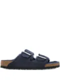 Birkenstock shearling-lined buckled flat sandals - Blue