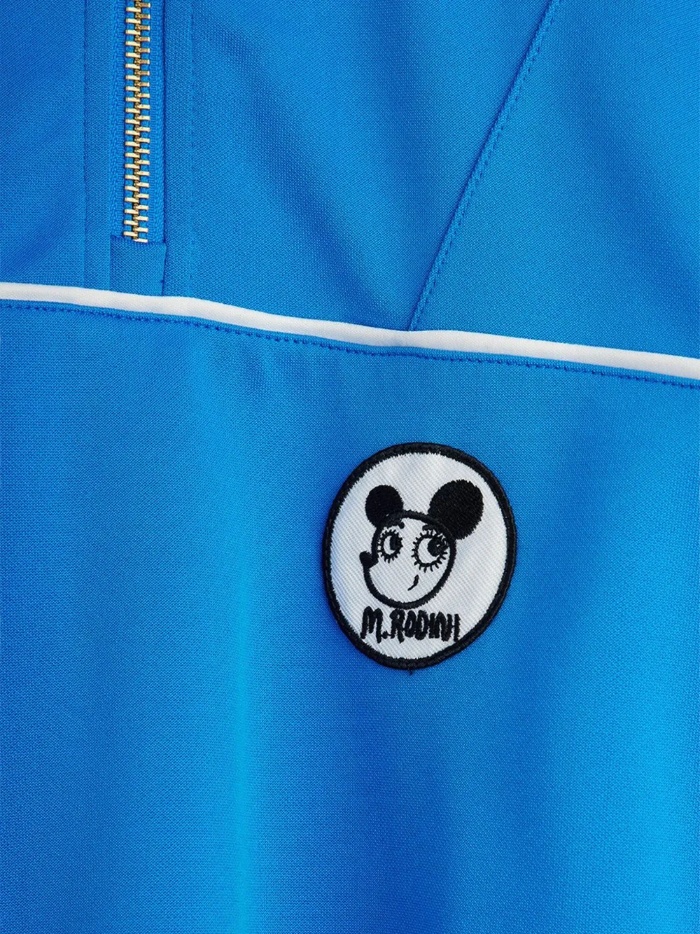 Mini Rodini Panda top met patch en rits Blauw