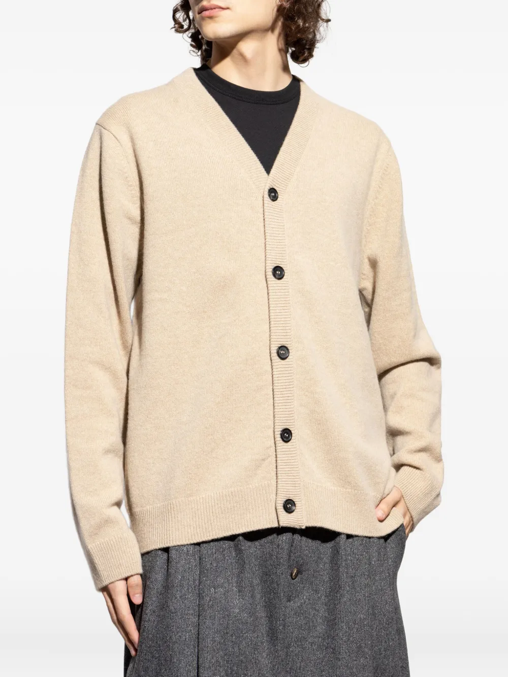 Ps By Paul Smith Buttoned V-neck Cardigan In Neutral