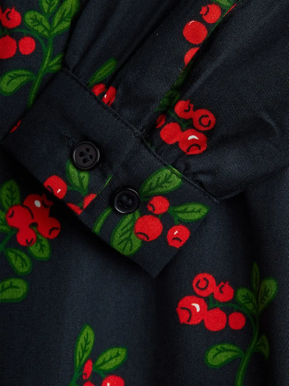 Mini Rodini Jurk met knopen en bloemenprint Zwart