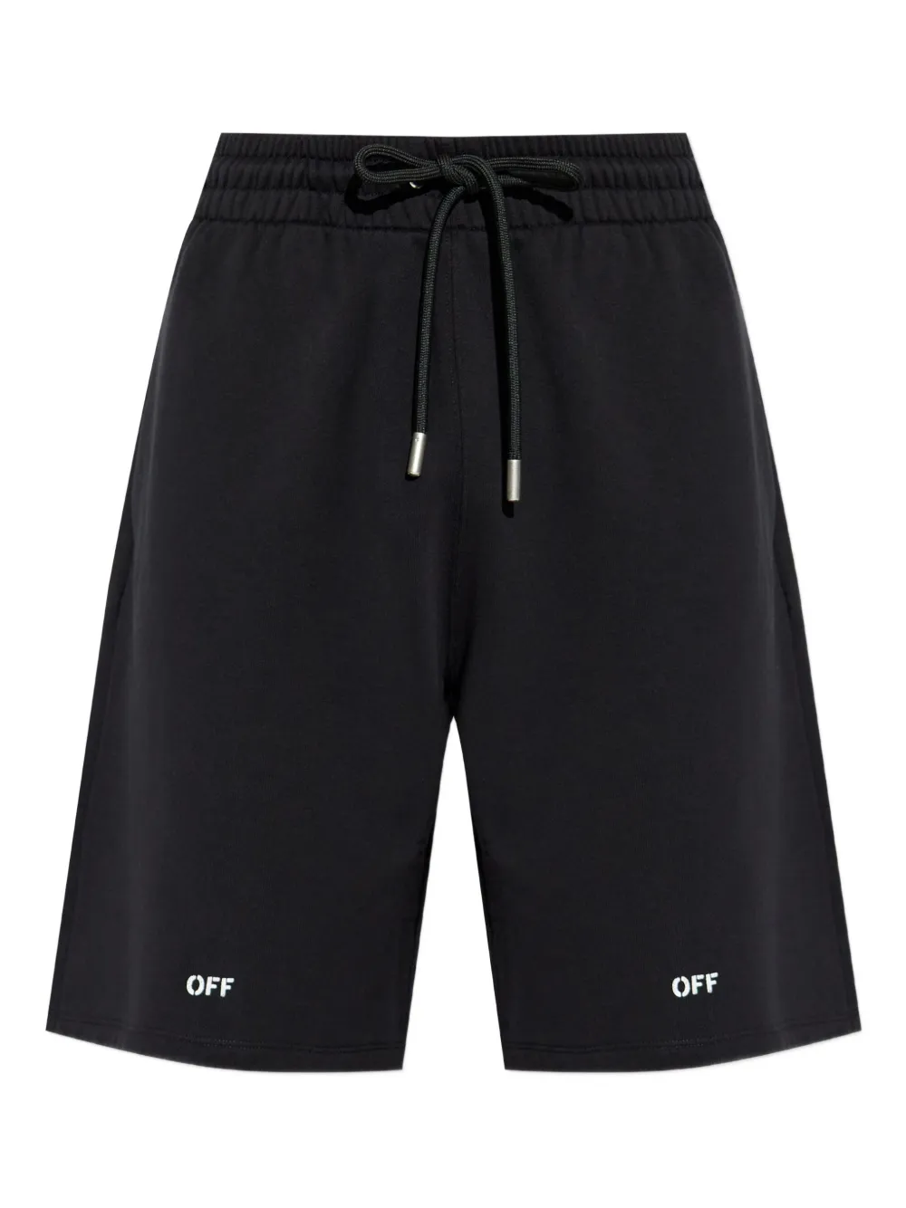 Off-white Logo-print Drawstring Shorts In Black