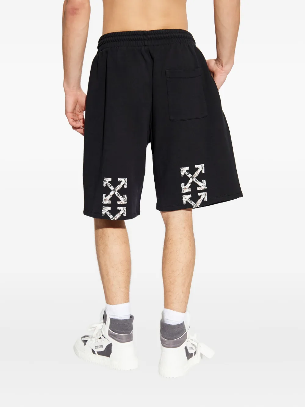 Off-white Logo-print Drawstring Shorts In Black