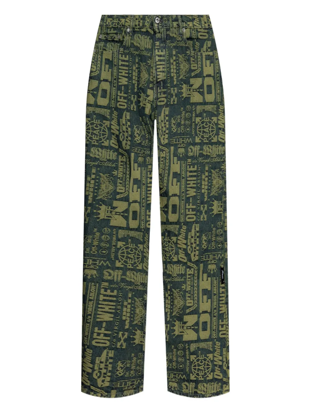 Off-white Belt Loop Jeans In Green