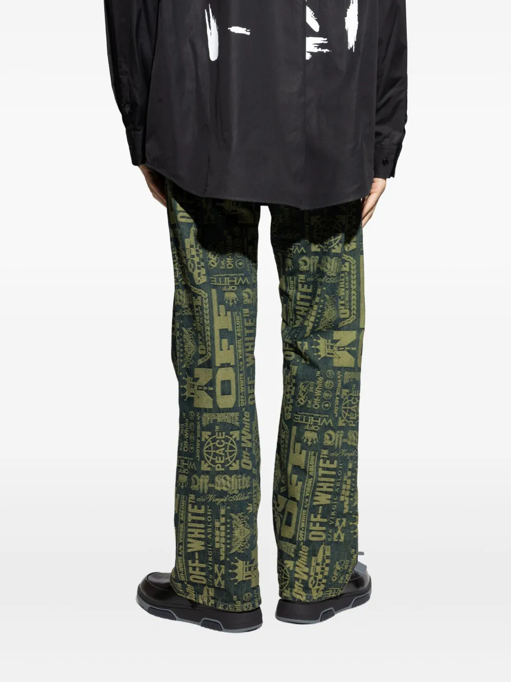 Off-white Belt Loop Jeans In Green
