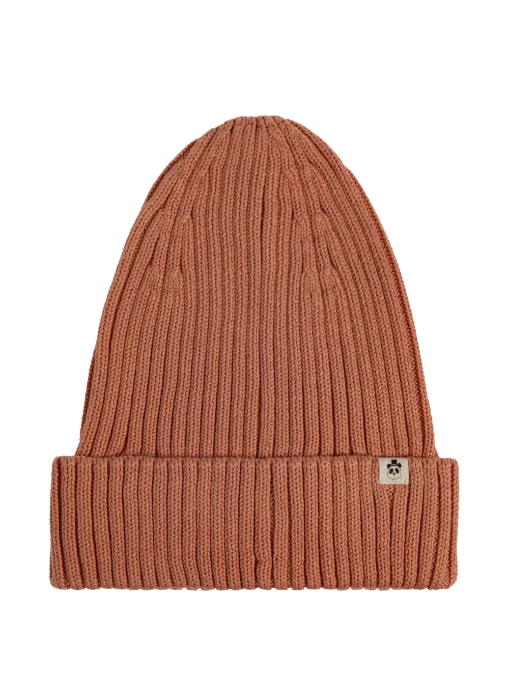 Mini Rodini Ribbed Beanie Hat In Brown